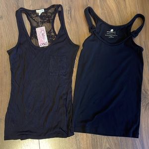 Black Sleeveless Tops, Banana Republic and Love Culture NWT, Sz Mediums